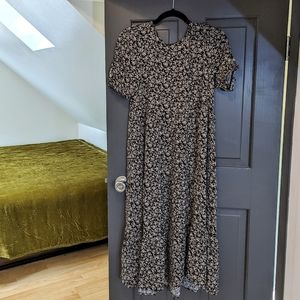 Blue floral midi dress